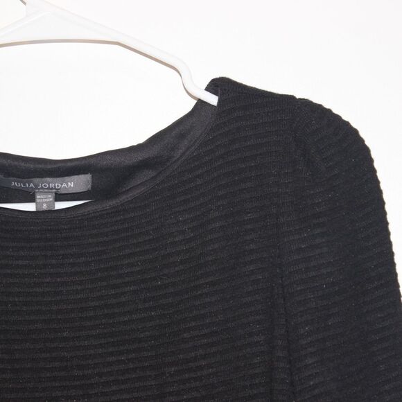 NEW Julia Jordan Black Boatneck Long Sleeve Sweater Dress Women Size 8 $120 - Picture 12 of 13